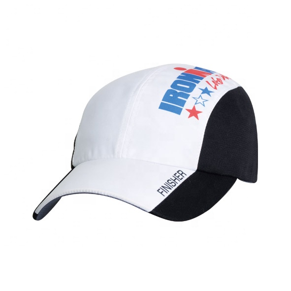 OEM Custom Microfiber Drying Cap 100% Polyester Quick Dry Race Cap Running Hat 4 Panel Sports Cap